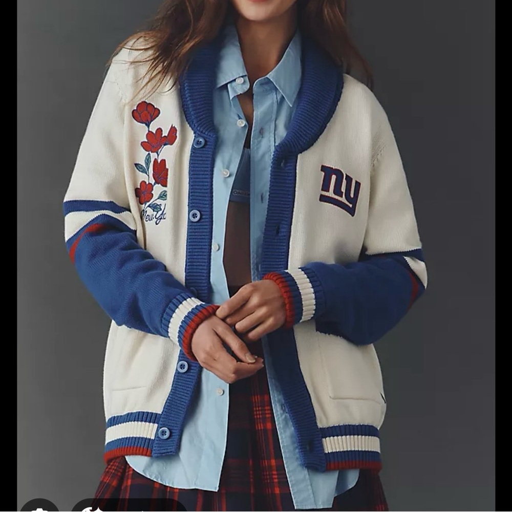NWT The Wild Collective x Anthropologie NY Giants Cardigan